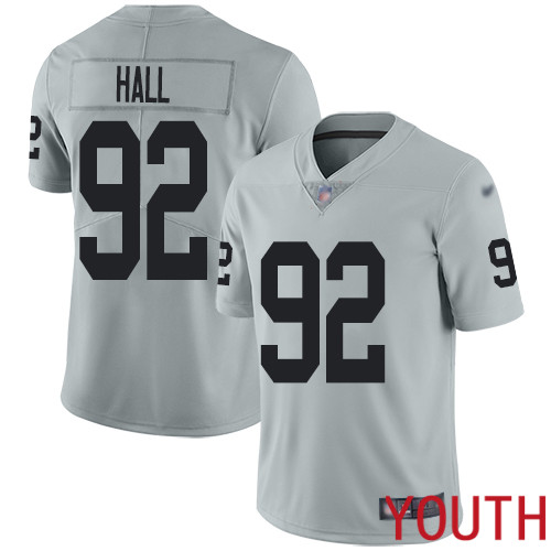 Oakland Raiders Limited Silver Youth P J  Hall Jersey NFL Football #92 Inverted Legend Jersey->women nfl jersey->Women Jersey